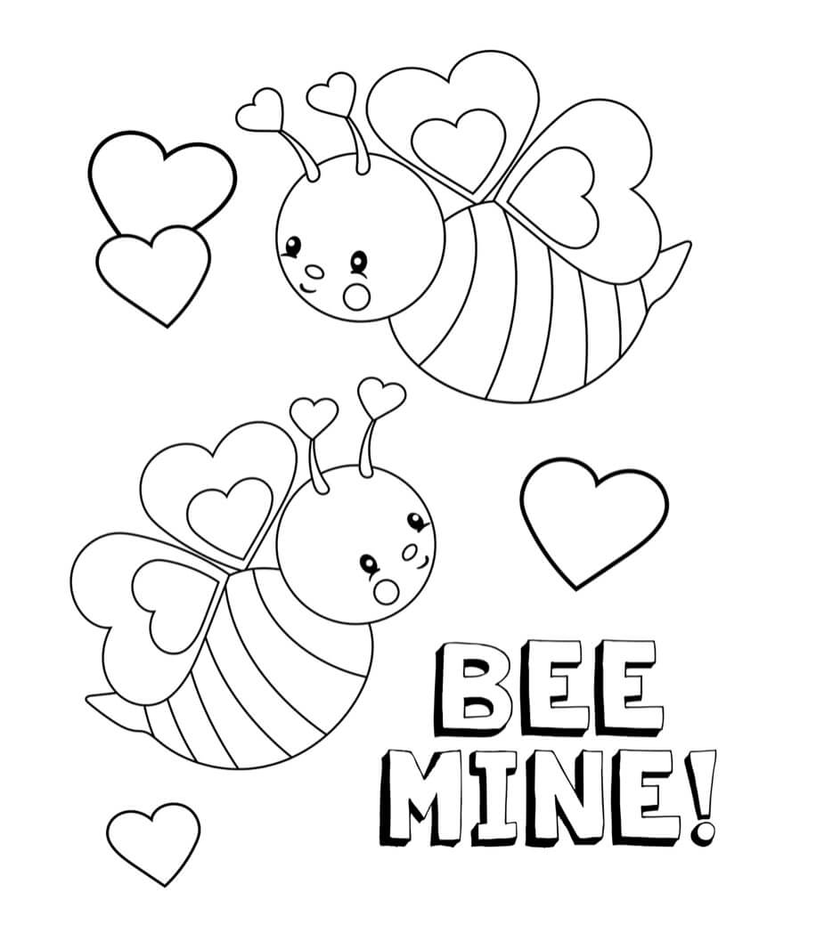 사랑에 빠진 꿀벌 coloring page