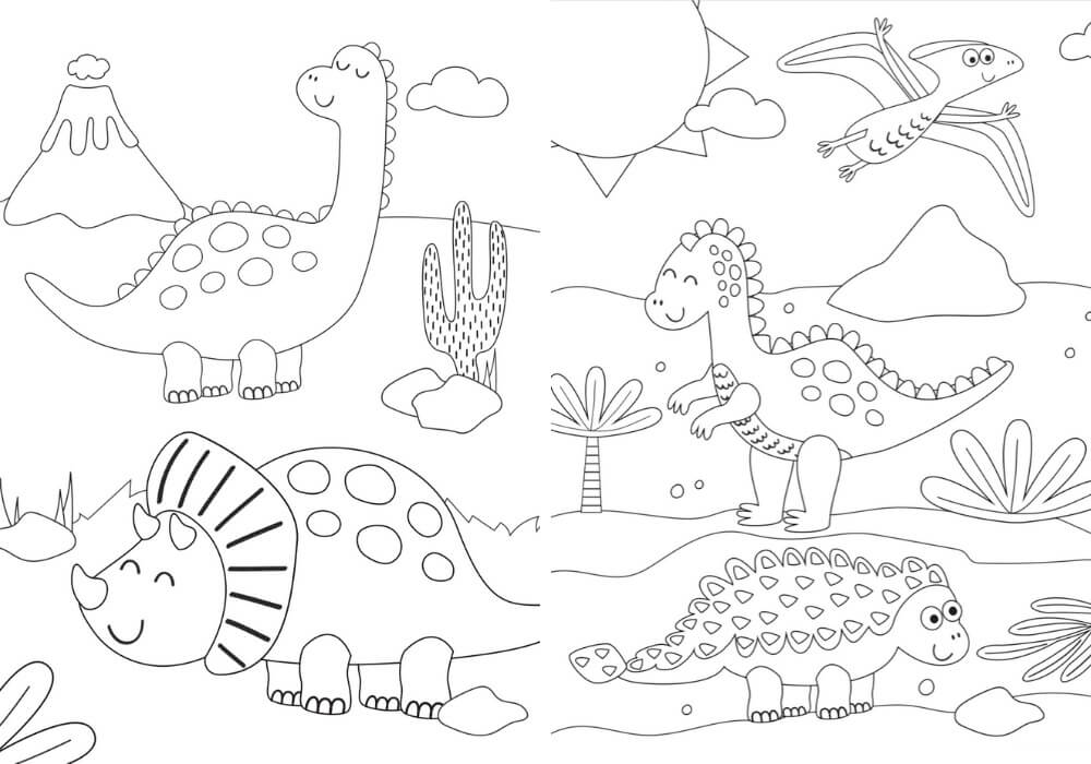 사막의 공룡 coloring page