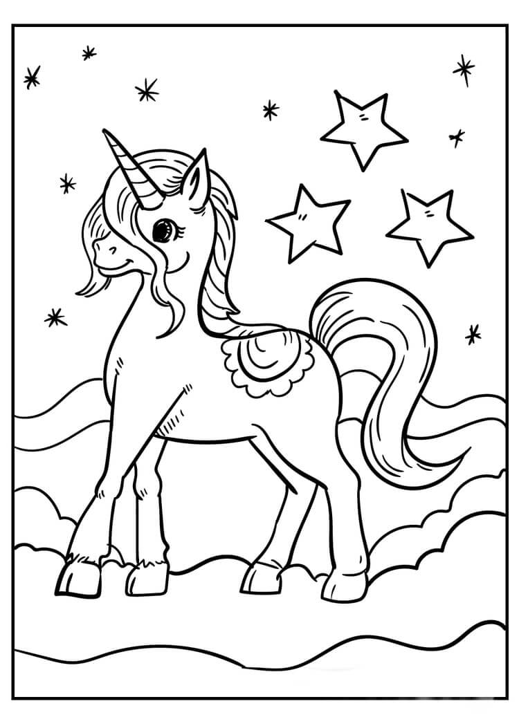 사막의 유니콘 coloring page