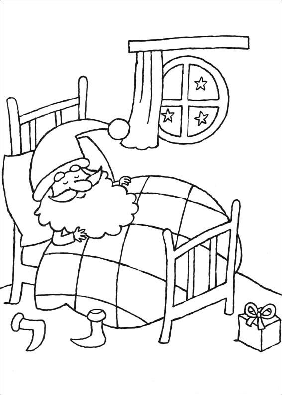 산타 클로스가 자고있다 coloring page