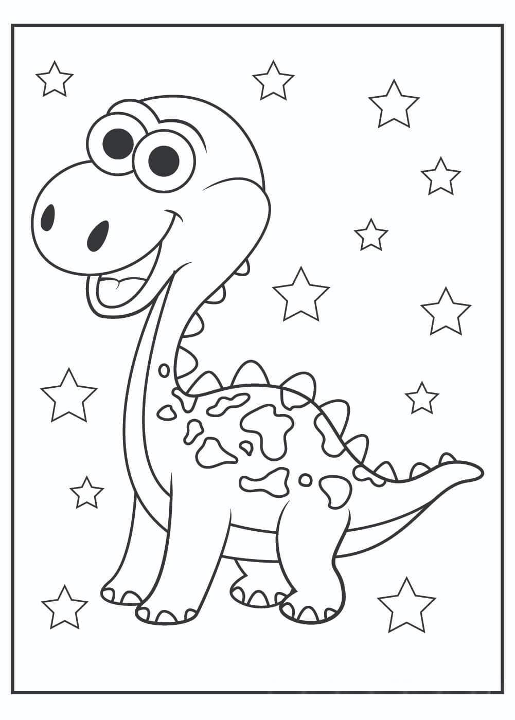 스타와 함께 재미있는 공룡 coloring page
