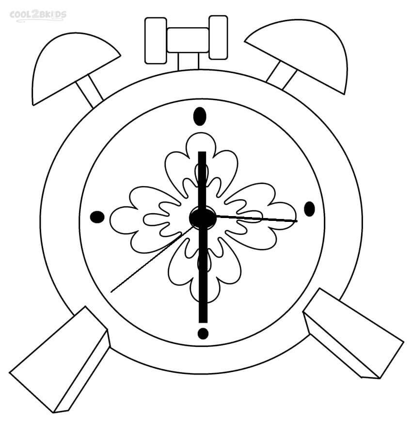 시계에는 꽃시계가 있습니다. coloring page