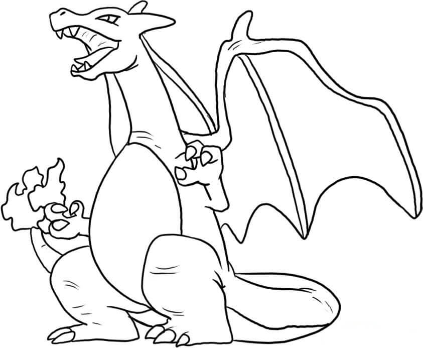 Snarling Charizard coloring page