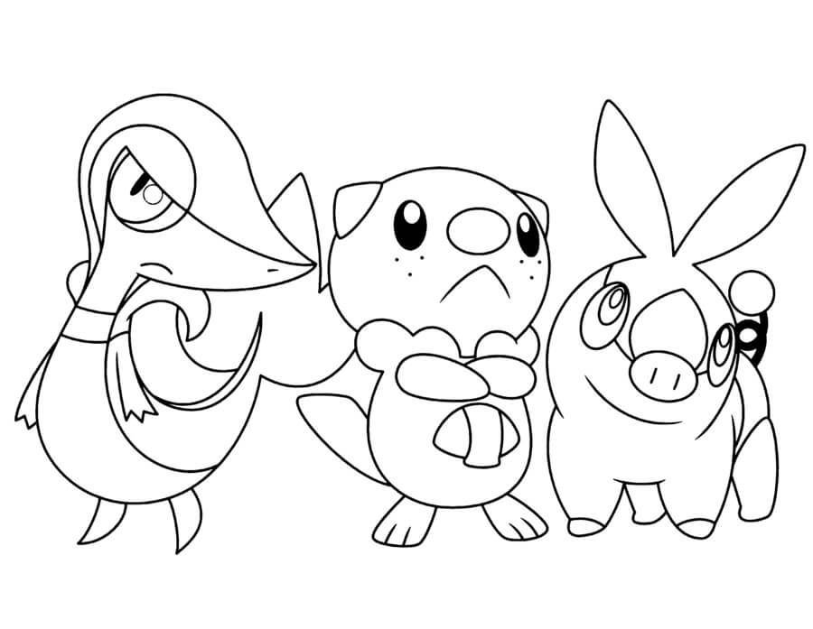 Snivy Oshawott Tepig coloring page