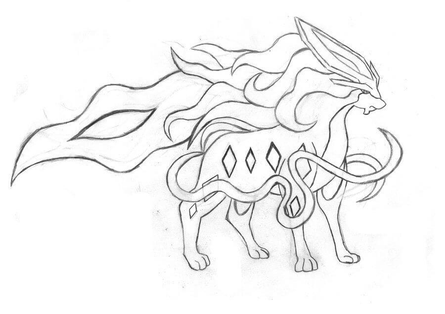 Suicune Lineart coloring page
