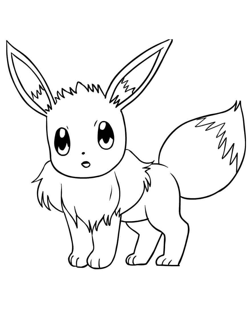 Surprise Eevee coloring page