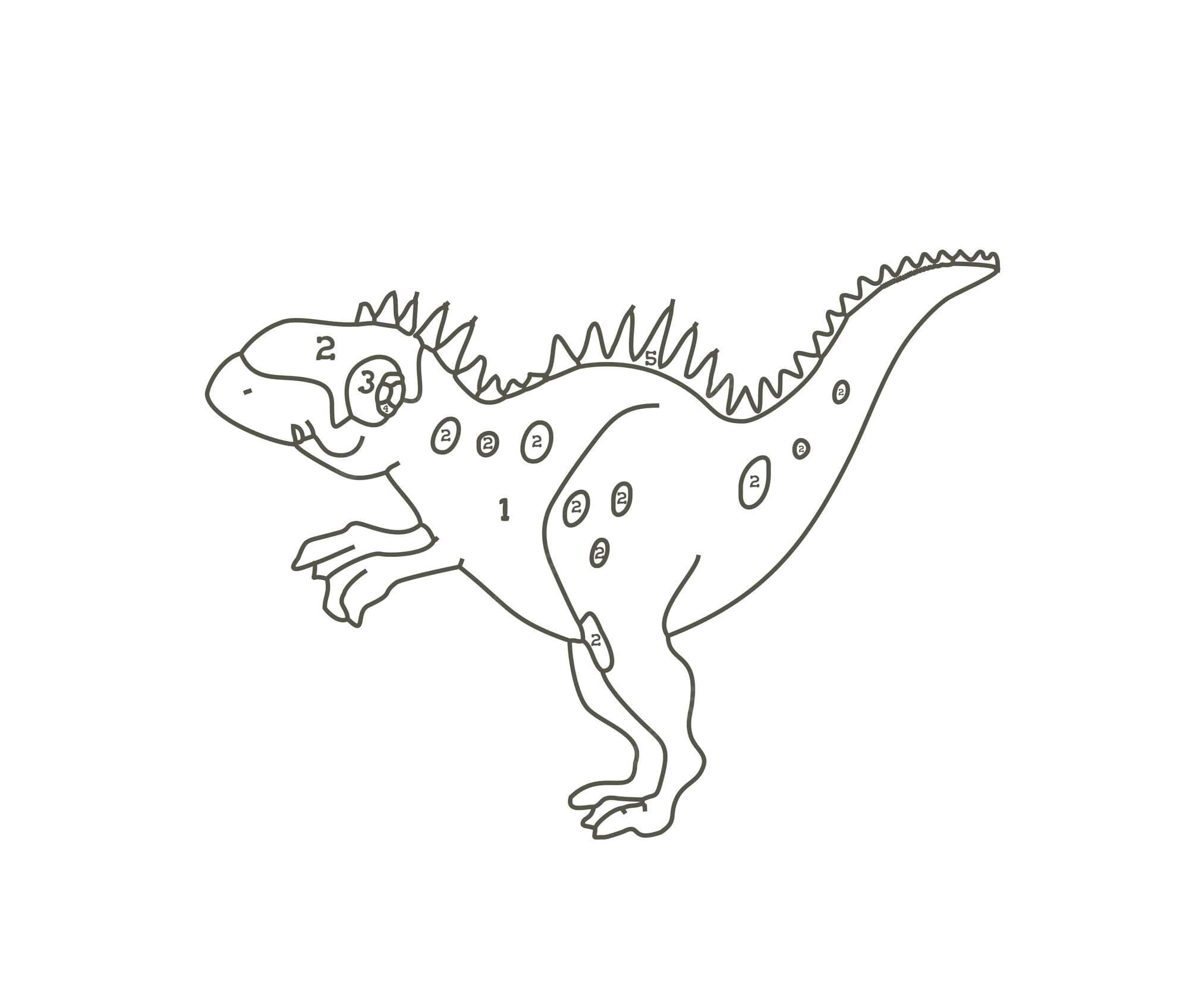 숫자로 색칠하는 재미있는 공룡 coloring page