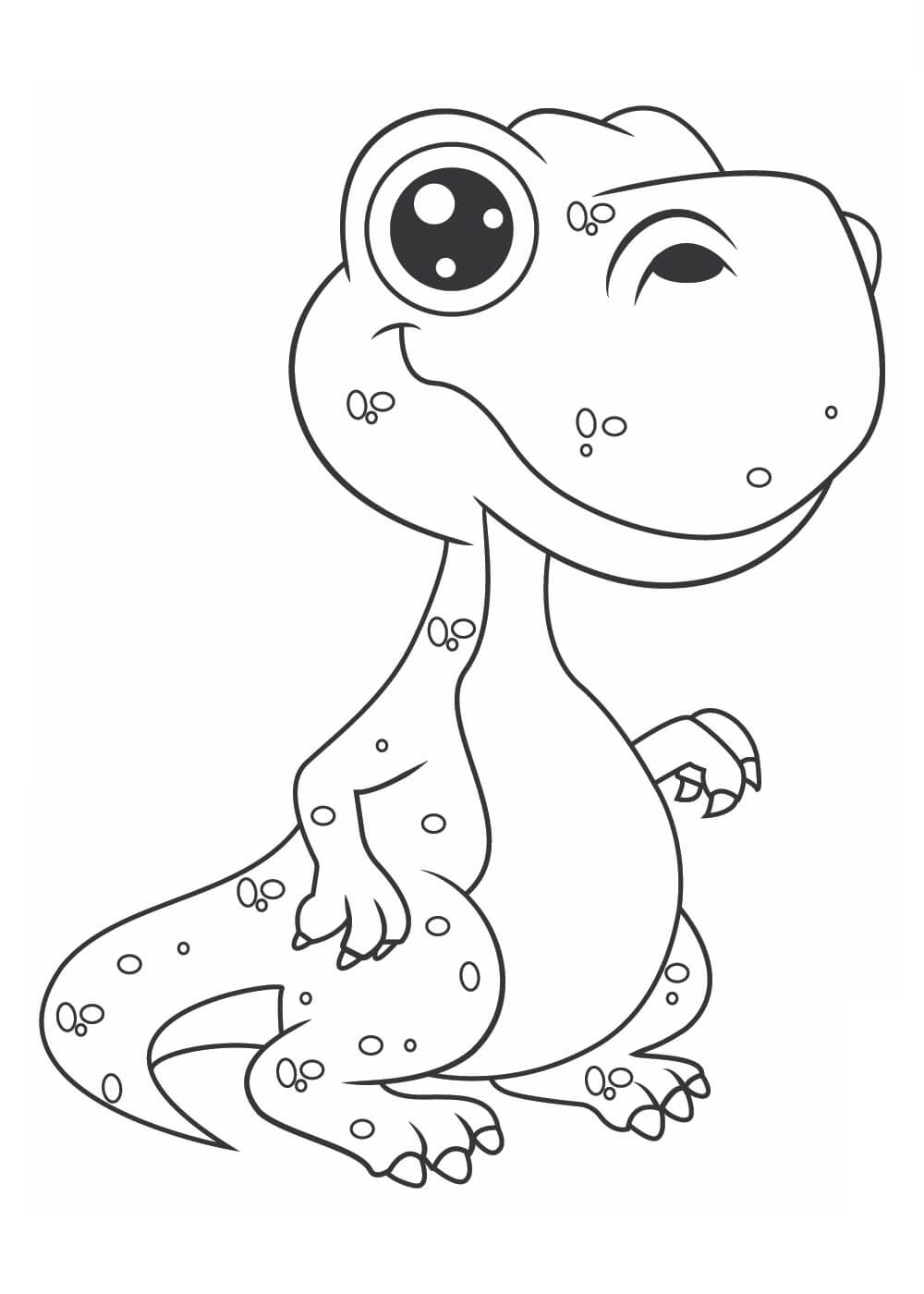 숫자로 색칠하는 사랑스러운 공룡 coloring page