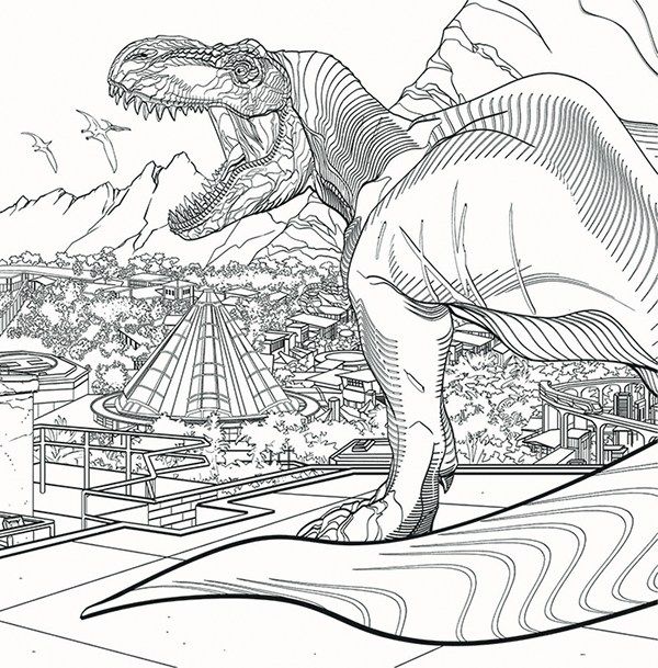 T-Rex 포효 coloring page