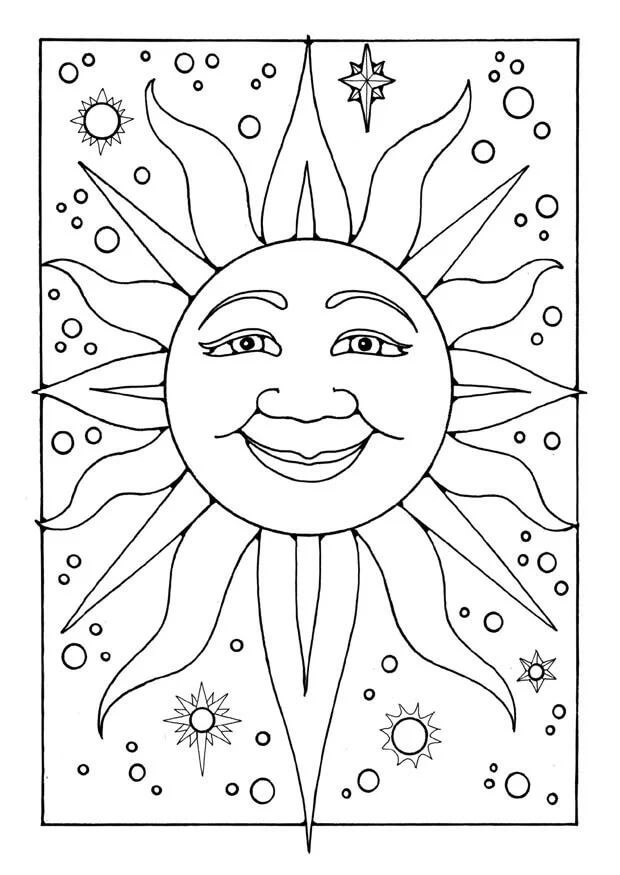 태양은 성인용 coloring page