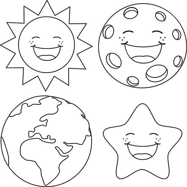 태양과 행성 coloring page