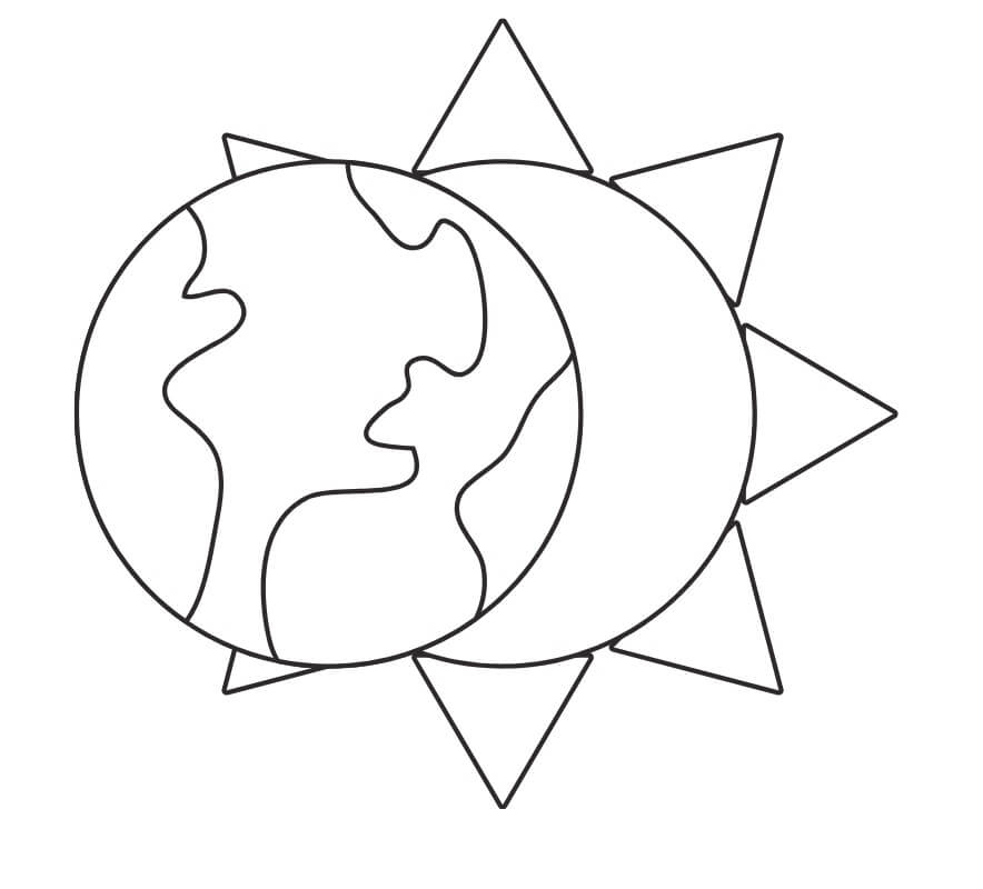 태양과 지구 coloring page