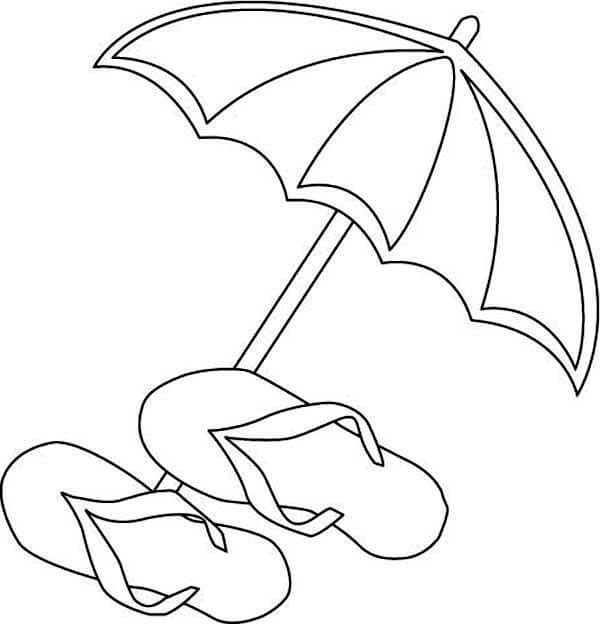 우산과 샌들 coloring page