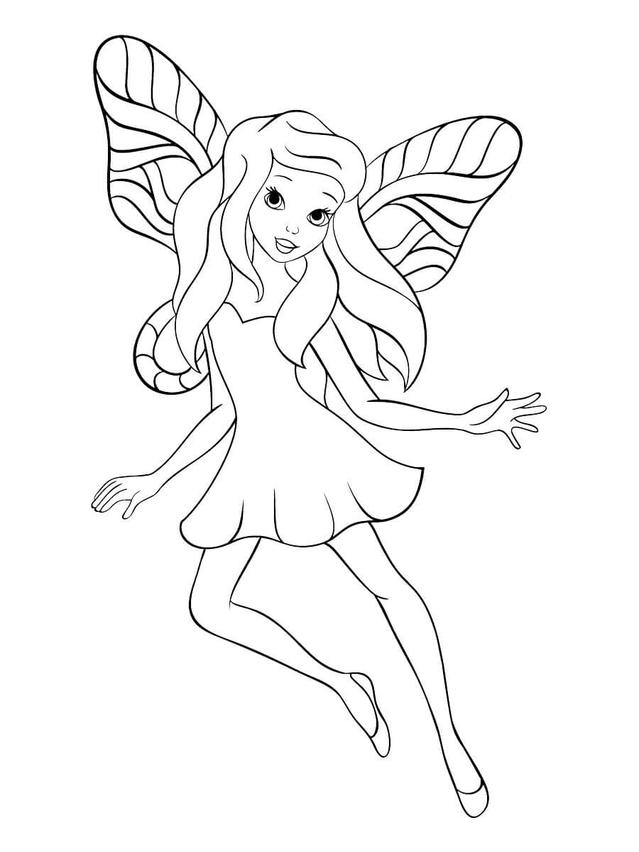 웃는 요정 비행 coloring page