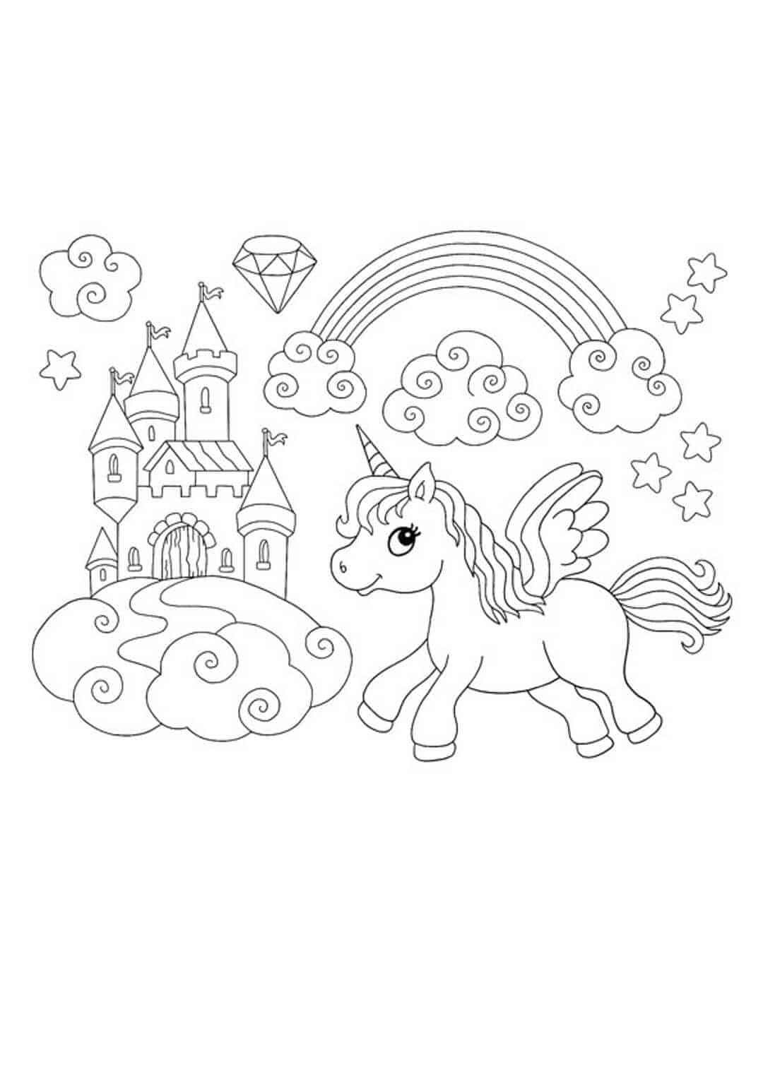 완벽한 유니콘 사진 coloring page