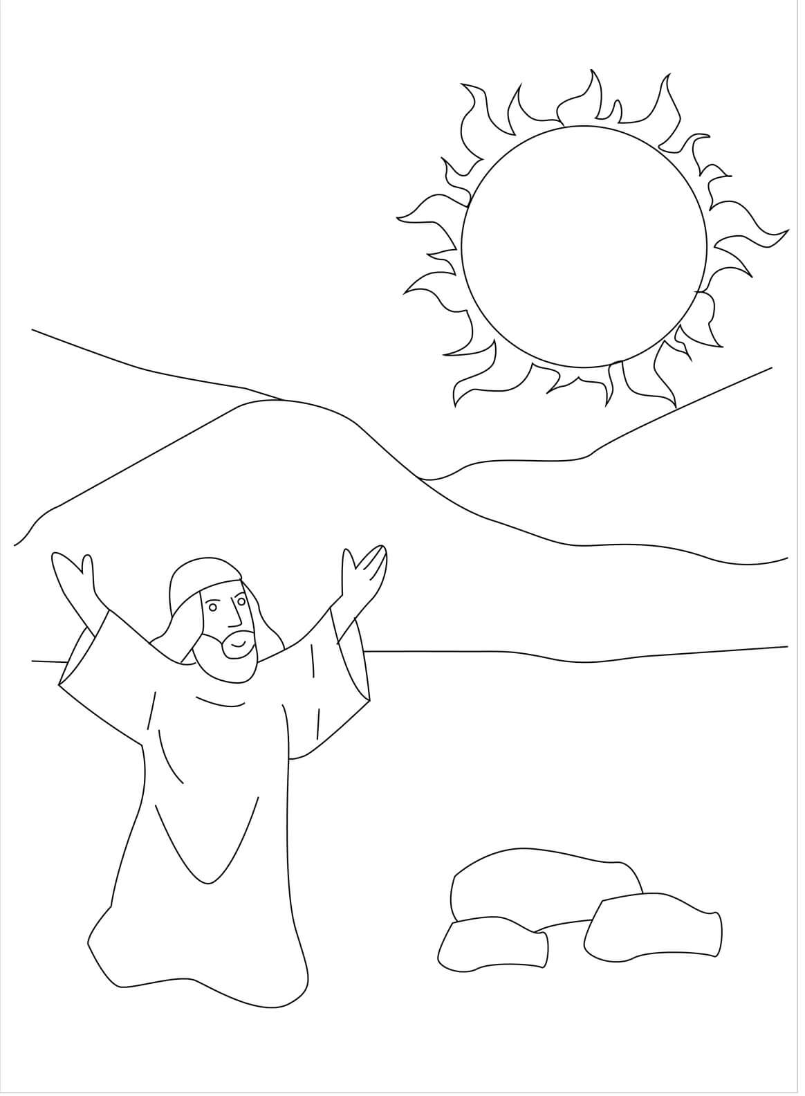 여호수아와 태양 coloring page