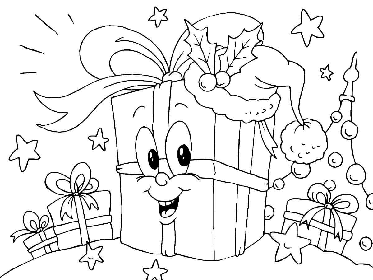 예쁜 크리스마스 선물 coloring page