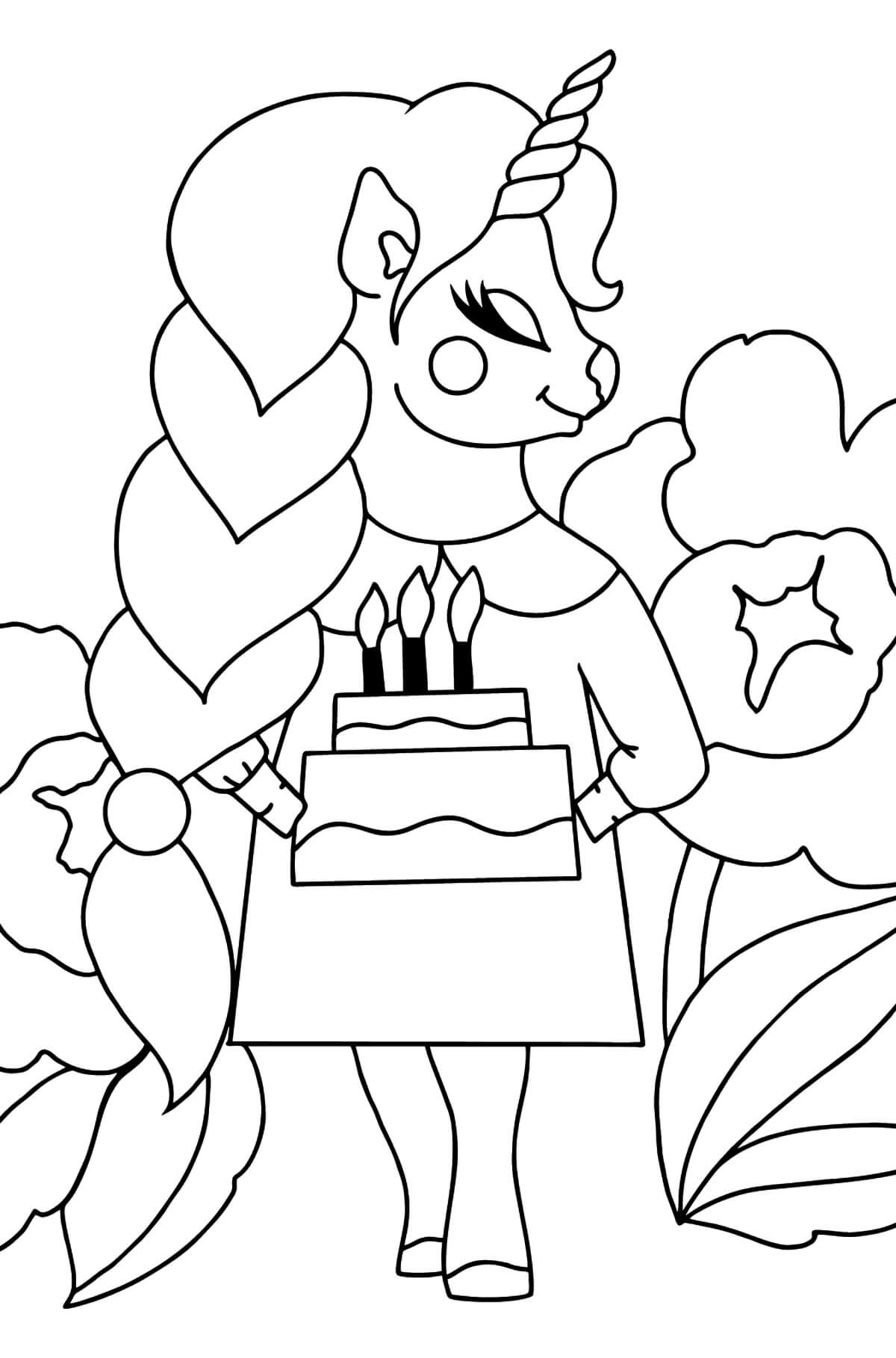 유니콘의 생일 coloring page