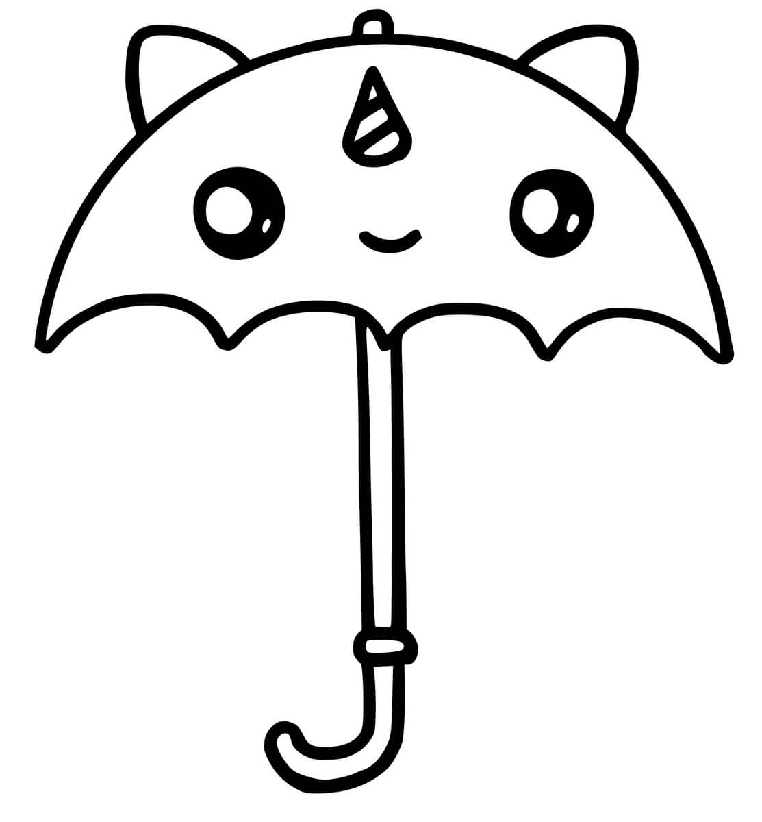 유니콘 우산 coloring page