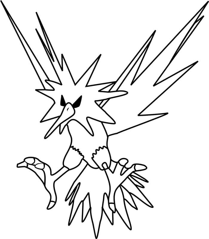 Zapdos Pokemon coloring page