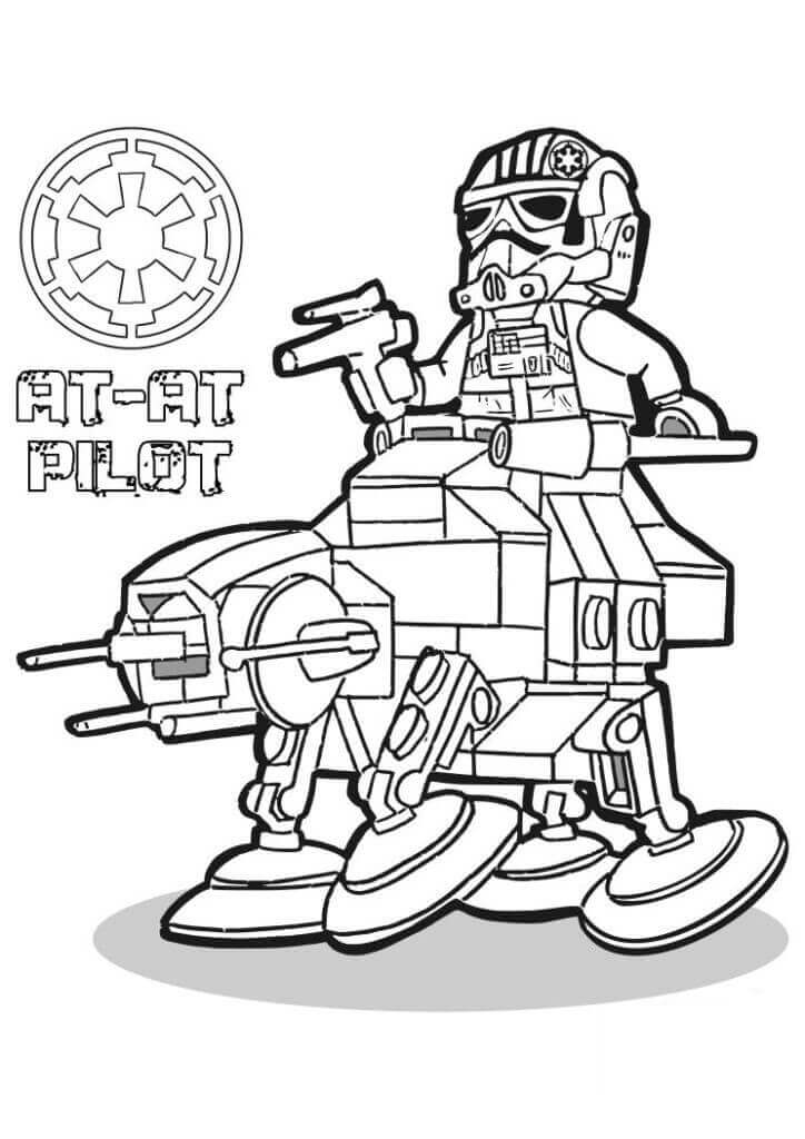 AT-AT 파일럿 레고 스타워즈 coloring page