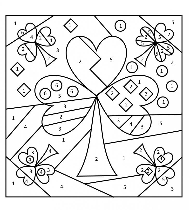 번호로 토끼풀 색상 coloring page