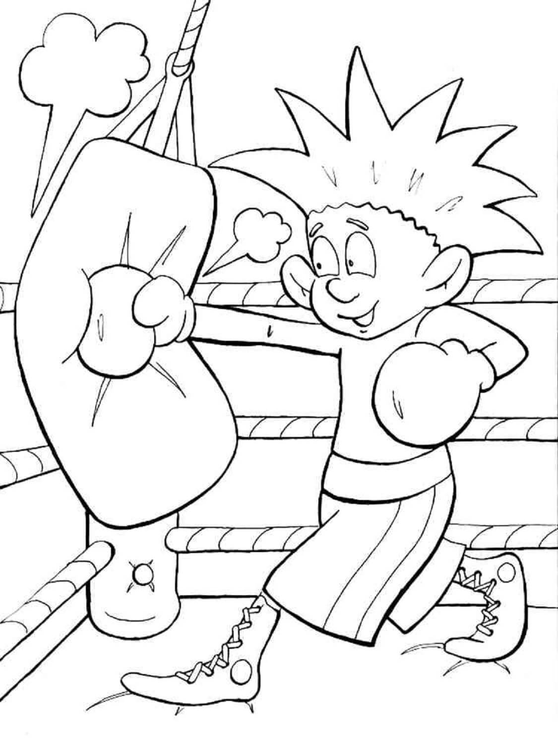 Cartoon Boy Boxer coloring page