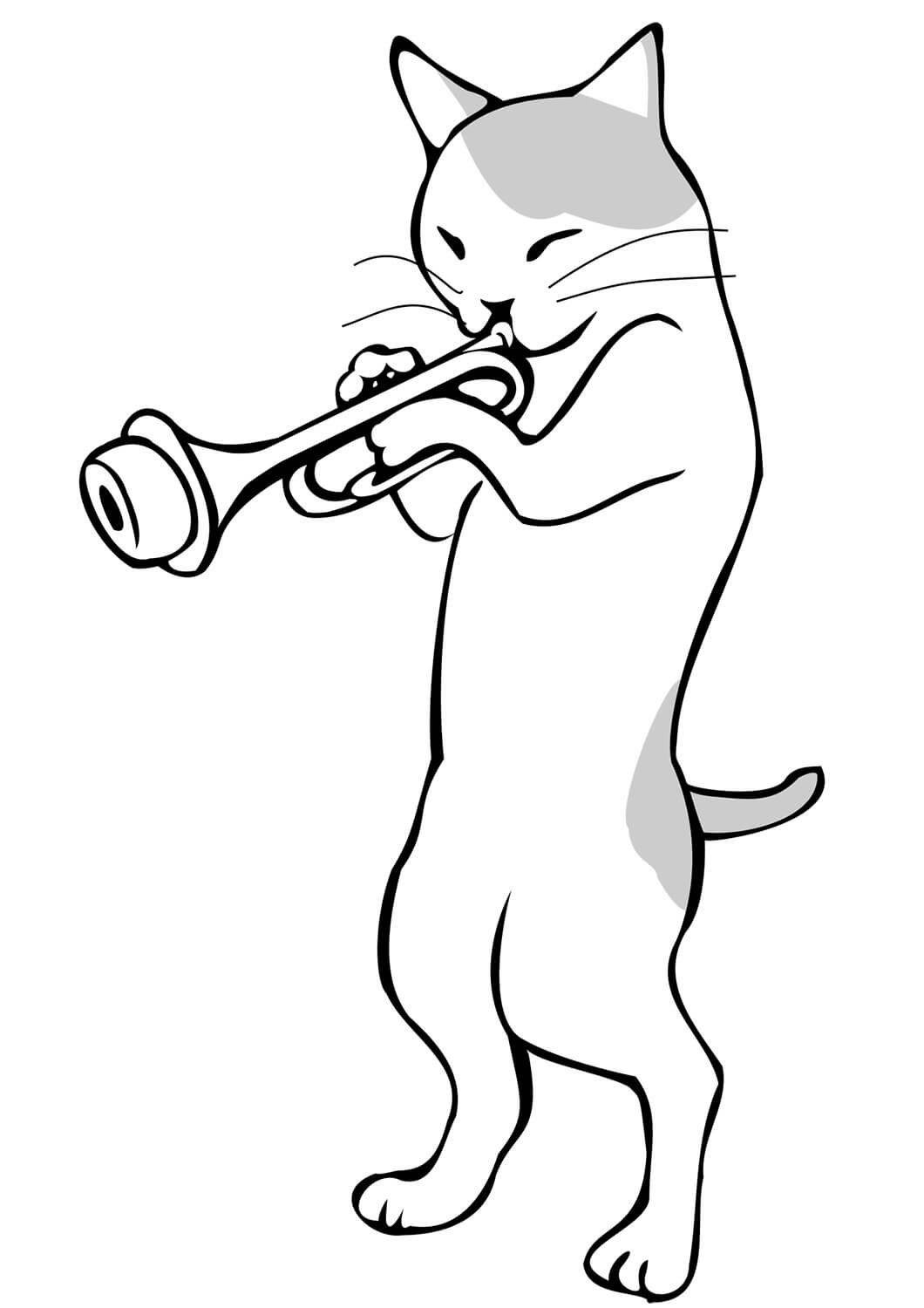 트럼펫을 연주하는 고양이