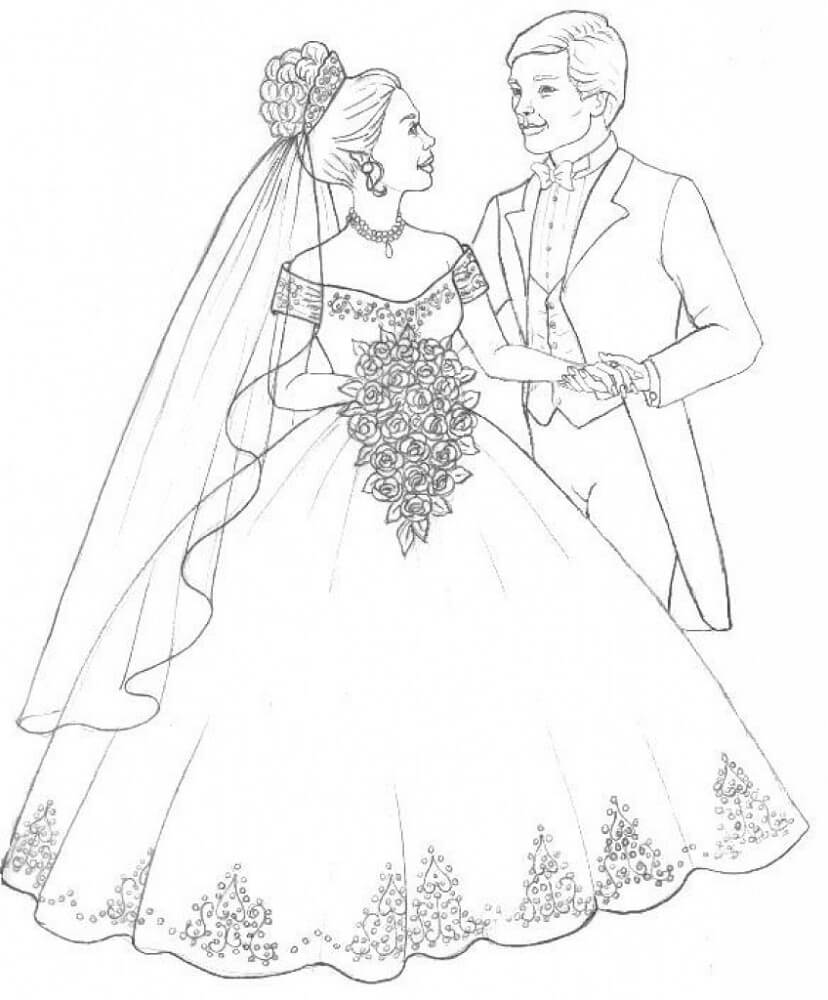 간단한 결혼식 coloring page