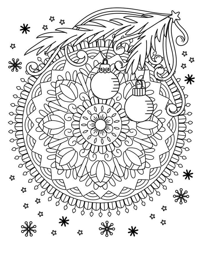 기본 크리스마스 만다라 coloring page