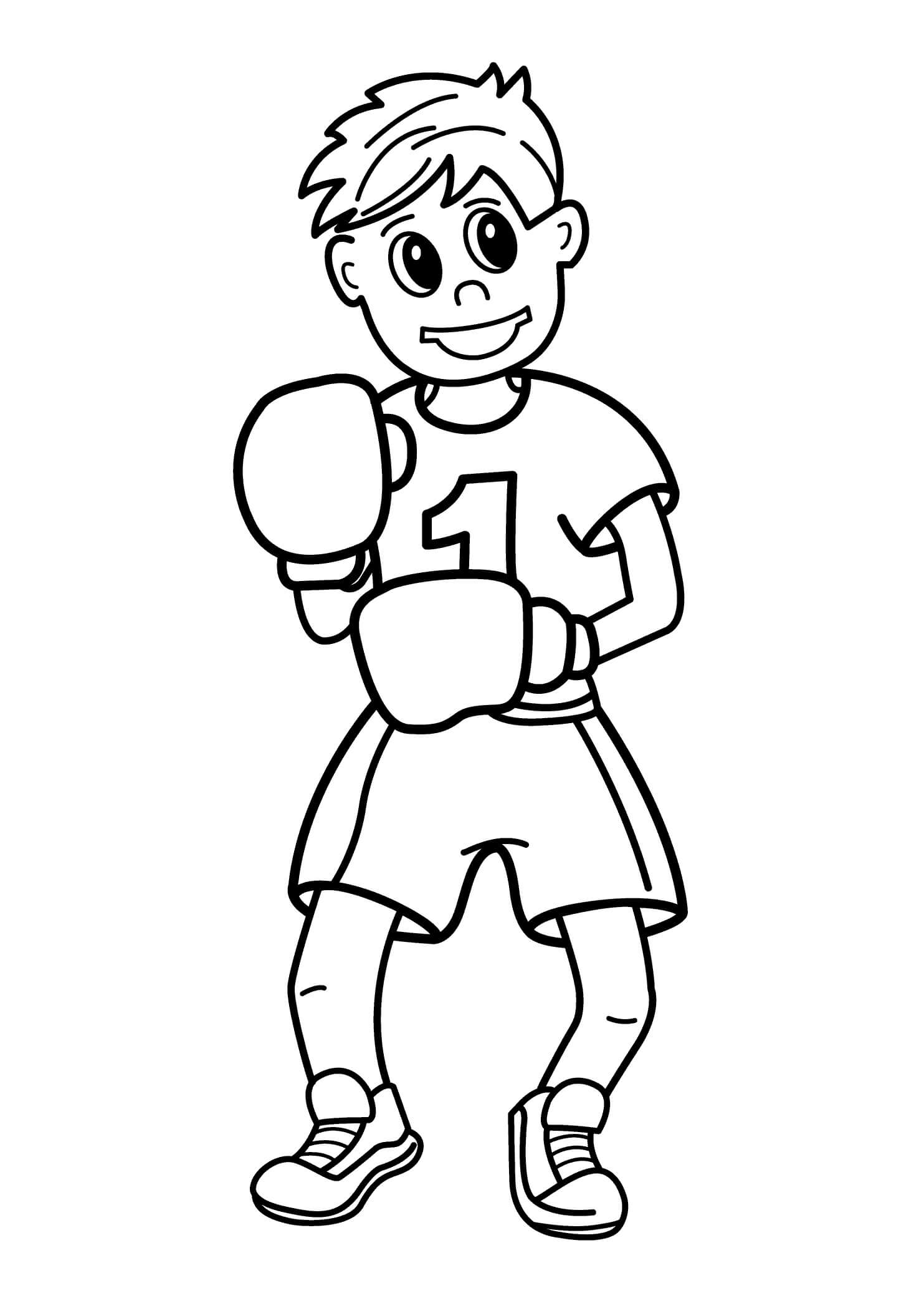 재미있는 권투 소년 coloring page
