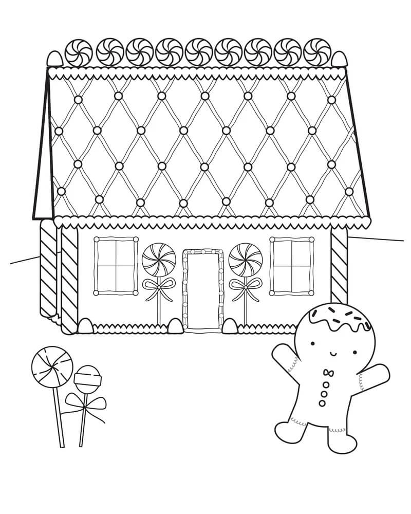 작은 진저브레드 하우스 coloring page