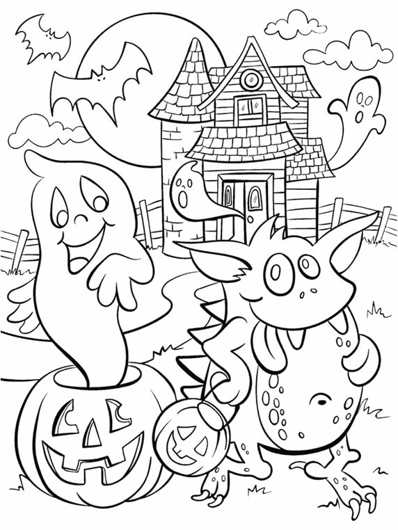 집 밖의 유령 coloring page