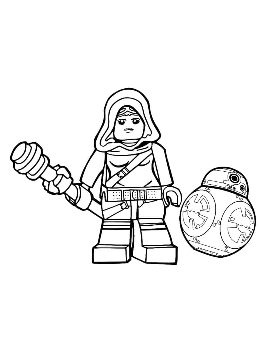 레고 파드메 아미달라와 BB-8 coloring page