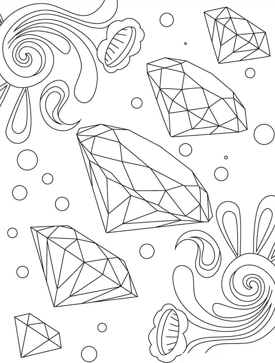 파이브 다이아몬드 coloring page