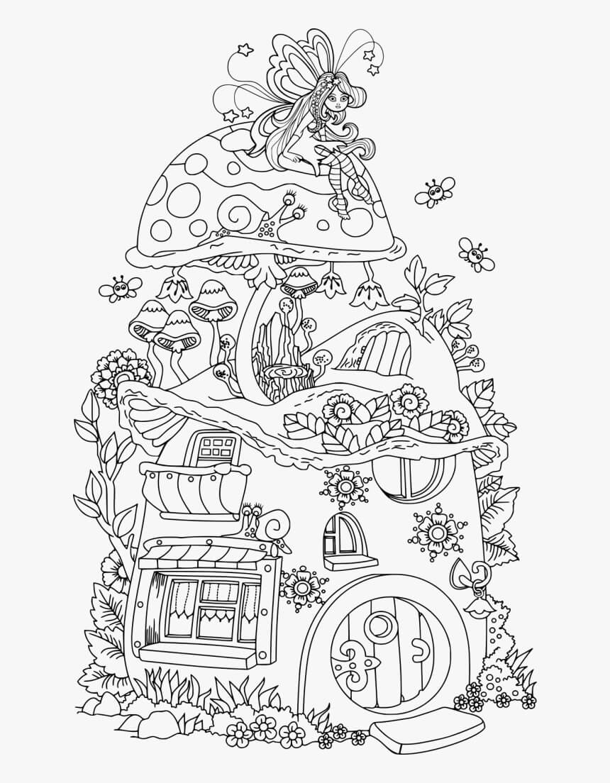 페어리 하우스 coloring page