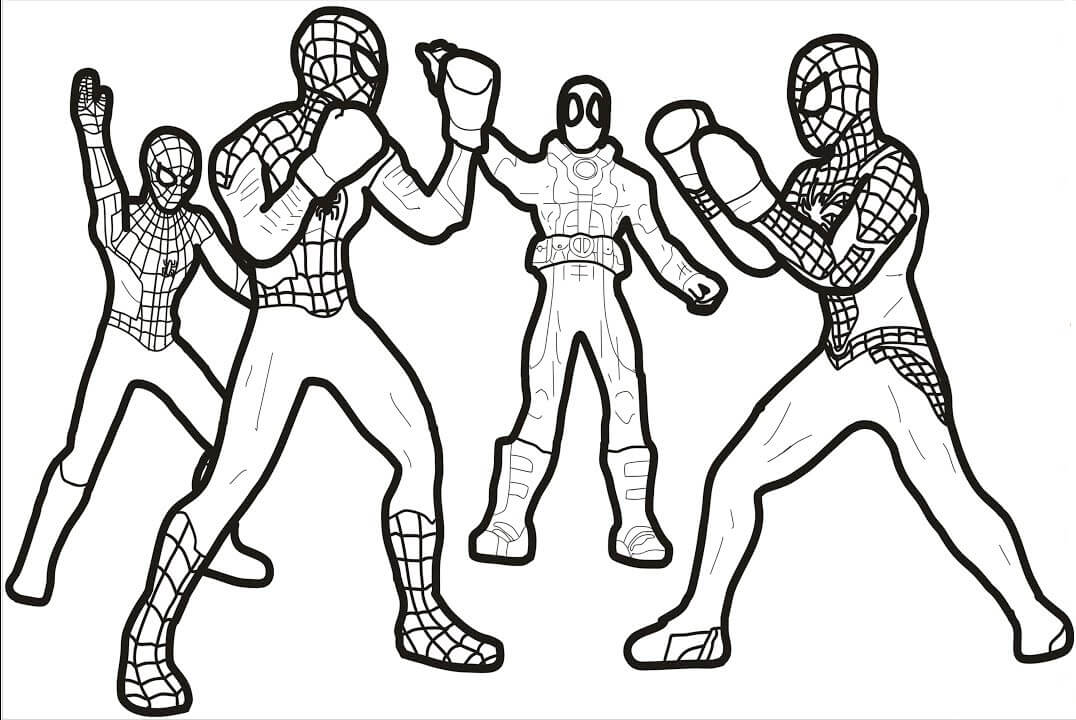 Spiderman Boxing coloring page