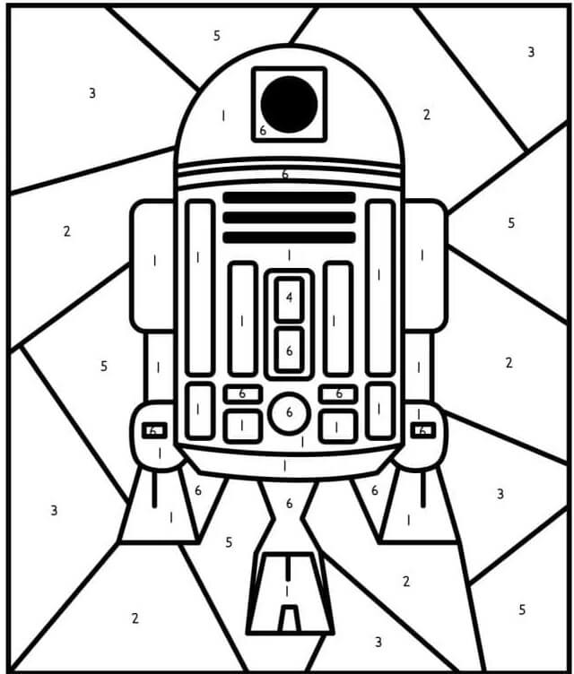 숫자로 보는 R2-D2 색상 coloring page