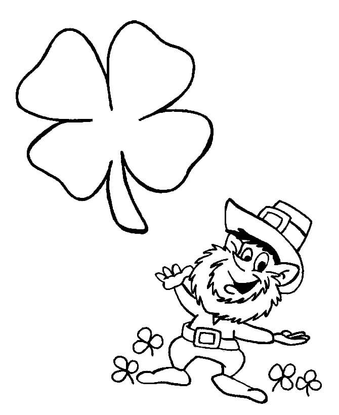 토끼풀과 재미있는 남자 coloring page