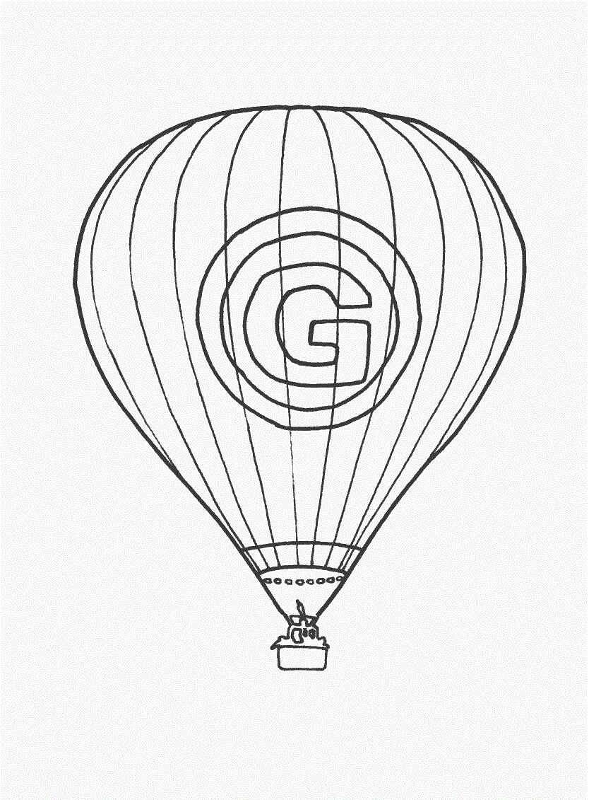 Hot Air Balloon Symbol G coloring page