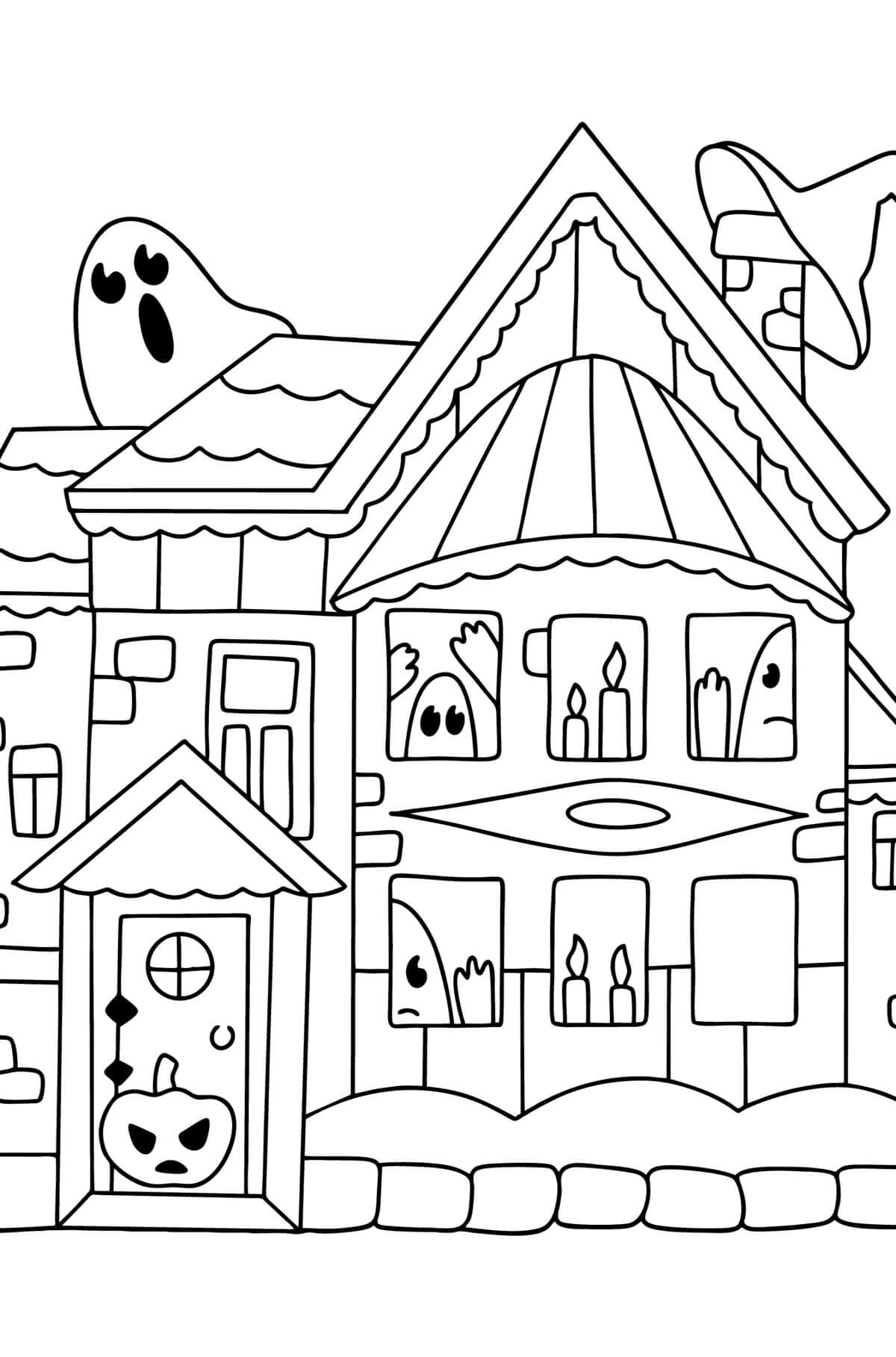 유령이 있는 유령의 집 coloring page