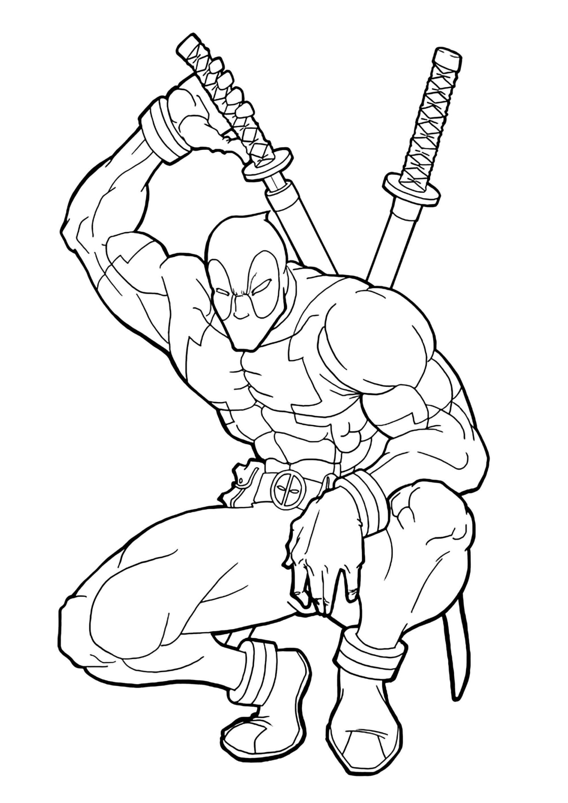Awesome Deadpool coloring page