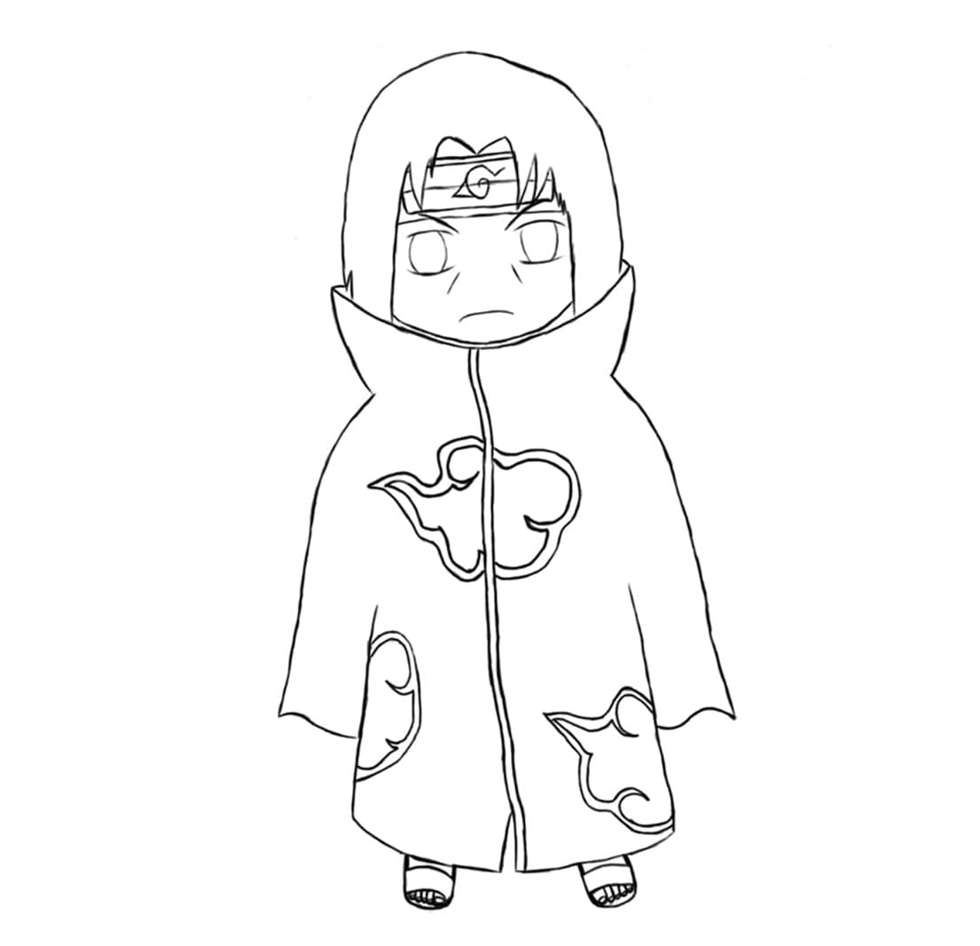 Cute Chibi Itachi coloring page