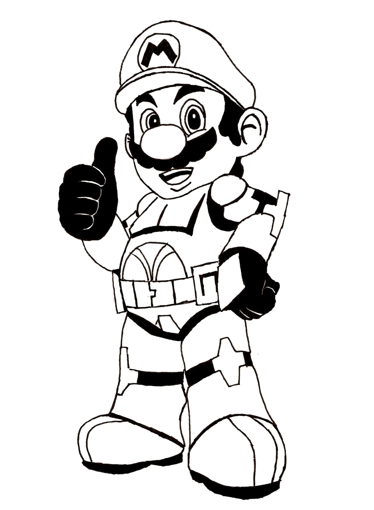 Free Mario coloring page