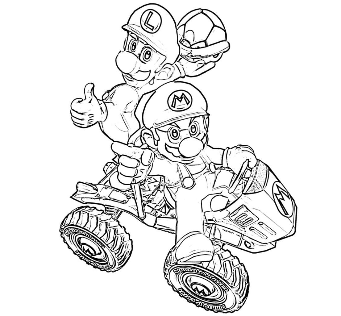Free Print Mario coloring page