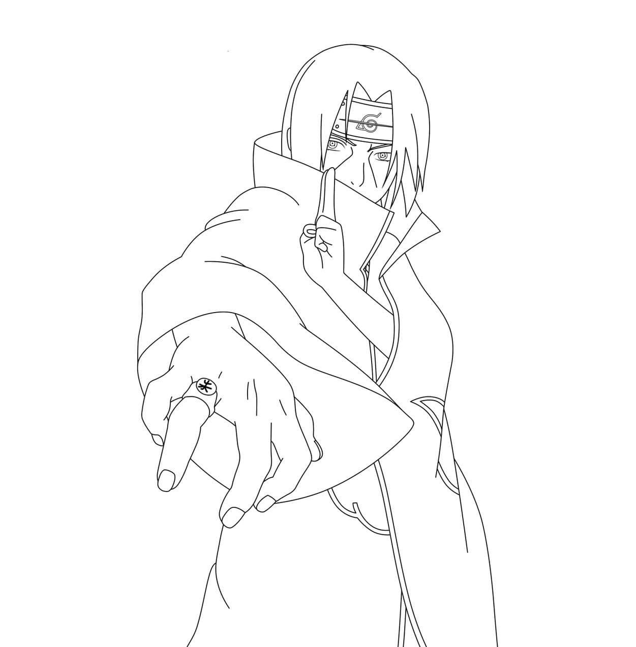 Itachi Fighting coloring page