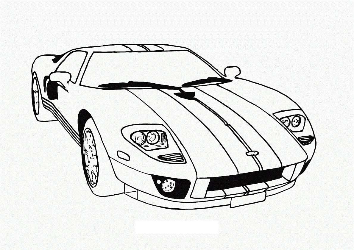 Printable Sports Car Image coloring page