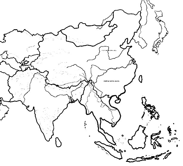 아시아 지도 이미지 coloring page