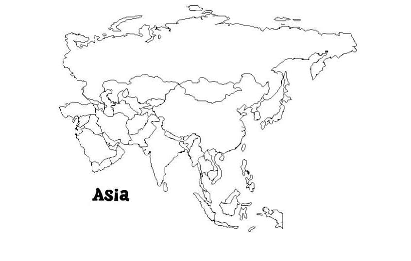 빈 아시아 지도 사진 coloring page