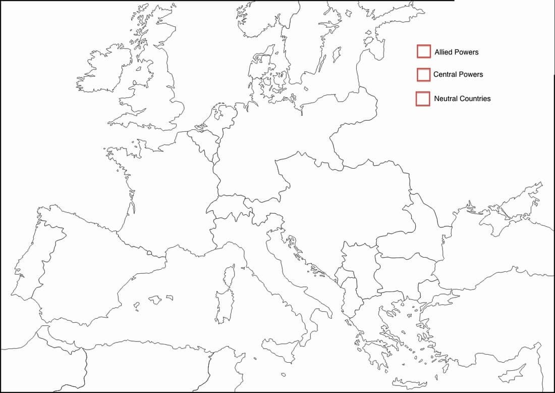빈 유럽 지도 이미지 coloring page